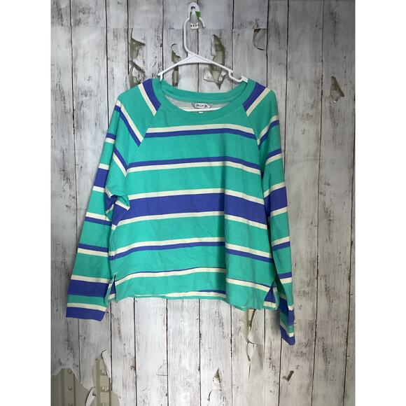 Wildfox Womens Pullover Sweater Blue Striped Size Large NWT - Picture 1 of 5